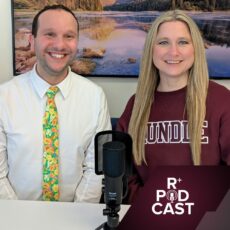 Kyle Slavin and Lisa Meszaros record The R+ Podcast for Rundle Schools